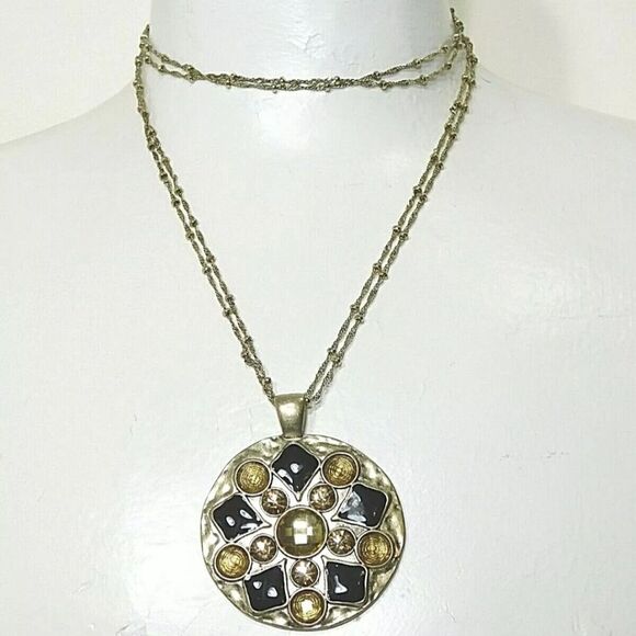 Lia Sophia "SOLSTICE" Pendant Necklace, Sparkling Cut Crystals, NWOT 32-35" - Picture 2 of 9